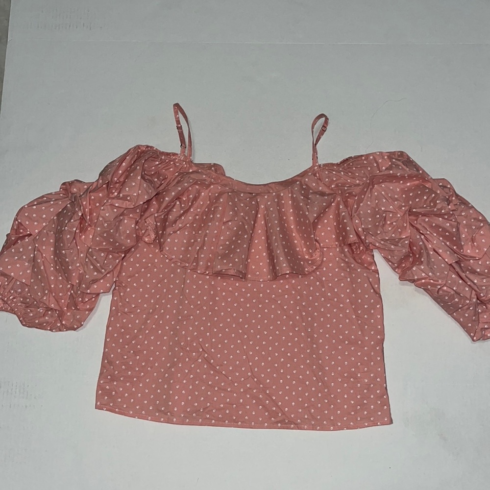 Ruffled sleeve blouse with shoulder straps